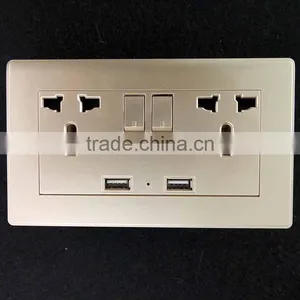 British Standard Double 13A Electrical Outlet Wall Switched Socket thumbnail-1