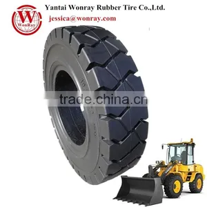 Heavy Duty Solid Tire 10.00-20 for VOLVO Wheel Loaders L20B L25B L35B L30 thumbnail-1
