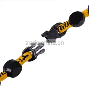 Navy Blue Yellow Titanium Ionic Sport Baseball Necklace With 20" 3-rope Tornado Braid thumbnail-3