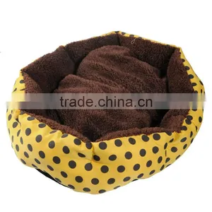 Yellow Cozy Soft Warm Fleece Pet Dog Puppy Cat Bed House Nest 40X35 With Pillow thumbnail-1