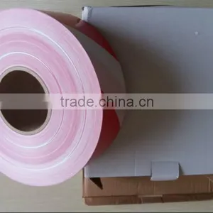 Non Adhesive Red and White Barrier Barricade Tape 1.5 MIL x 3"x 1000' Caution Tape thumbnail-1