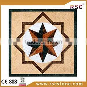 Beige Flower Waterjet Marble Tiles Design Floor Pattern thumbnail-1