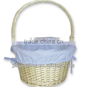 White Wicker Flower Girl Basket From Manufacturer thumbnail-1