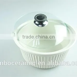 Small Cheap Ceramic Pots/ Soup Tureen Pot With Glass Lid & Handles Ceramic Stoneware thumbnail-4