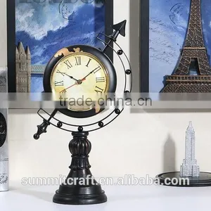 American Globe Desk Clock Resin Antique Globe Clock thumbnail-1