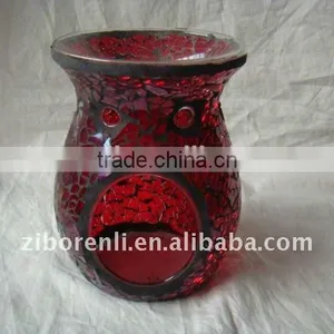 Top Quality Red Color Christmas Ball Hand Made Glass Mosaic Oil Burner thumbnail-1