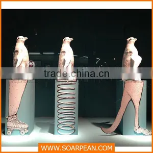 Visual Merchandising Props Fiberglass Penguin Sculpture With Dislay Stand thumbnail-1