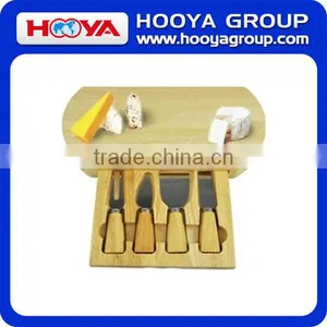 Ellipsoidal Wooden Cheese Board & Knife Set,35*19*4cm thumbnail-1