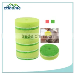 Multicolor Double Sided Cleaner Dishwashing Round Sponge Pads With Suction Cup Pack thumbnail-3