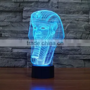 Pyramid Pharaoh 3D LED Illusion Night Light Touch Switch Table Desk 7 Color Lamp thumbnail-5