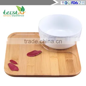 Manufacturer Direct Selling Foreign Trade Export of High Quality Bamboo Tea Snack Dish Square Green Bamboo Plates thumbnail-1