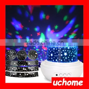 UCHOME 2016 Romantic Rotating Spin Led Night Light Projector Children Kids Baby Sleep Lighting Sky Star Master USB Led Projector thumbnail-2