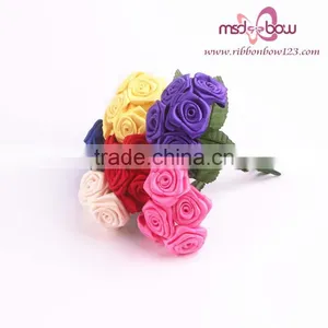 Wholesale Artificial Roses Satin Ribbon Handmade Flowers thumbnail-1