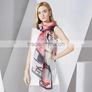 No MOQ Custom-made Digital Printing Silk Scarf Fashion Scarf thumbnail-1