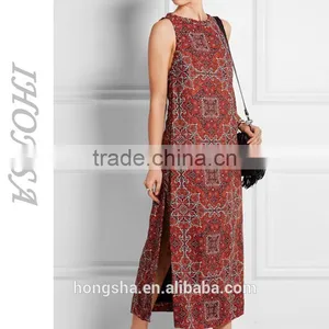 Fashion Sleeveless Vintage Boho Dress Latest Women Linen Dress HSD6672 thumbnail-1