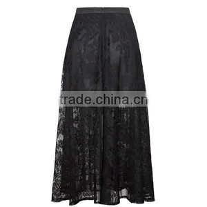 Women's Clothing Direct Factory New Fashion Hot Sexy Black Lace Latest Maxi Long Skirt Design thumbnail-4