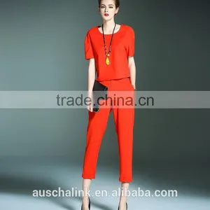 New Model Ladies Red Fashion Office Pants Customized Factory Price thumbnail-1