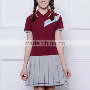 2017 New Summer Dress Pleated Skirt School Girls Stitching Wind Movement Custom Student Uniform thumbnail-2