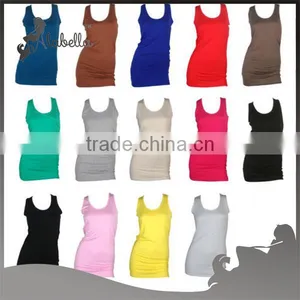 New Womens Plus Scoop Neck Racer Back Sleeveless Long Jersey Vest Top Size 16-20 thumbnail-1