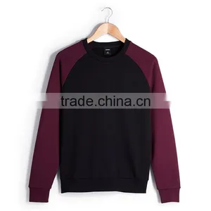 Red and Black Blank Raglan Sweatshirts Men's Hoodies & Sweatshirts thumbnail-2