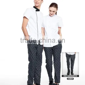 Juqian Traditional Fit White Short Sleeve Chef Coat Uniform/Knotted Cloth Buttons 100% Cotton Cook Uniform thumbnail-3