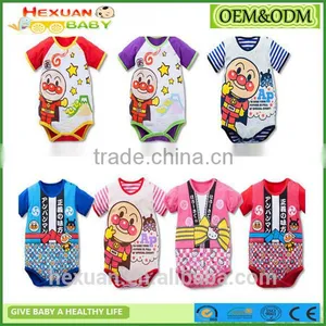 New Arrival Wholesale 100% Cotton Plain Color Baby Romper Short Sleeve Baby Summer Rompers thumbnail-1