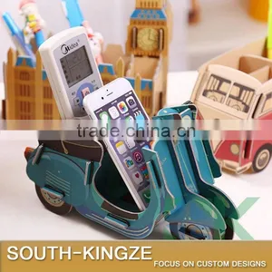 Motorcycle Hard Wood Plate Puzzle Creative Stationary Pen Stack/Pen Holder thumbnail-3