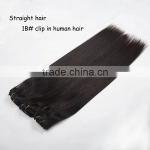 9pcs/set 8A Clip in Hair Extension Silky Straight Virgin Brazilian Human Hair Clip in Hair Extensions for Black Women thumbnail-2