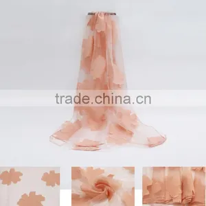 Transparent Flower Silk Lady Neck Scarf for Custom thumbnail-2