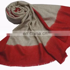 HERRINGBONE PASHMINA WOOL OMBRE SHAWLS thumbnail-1