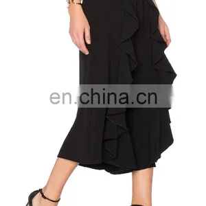 Latest Formal Long Skirt Blouse With Side Frills for Lady thumbnail-2