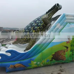Jurassic Park Strong PVC Inflatable Dinosaur Long Water Slide Giant Inflatable Kids Slide Track thumbnail-4