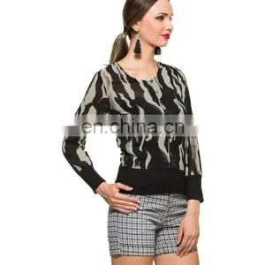 Black And White Printed Top for Girls Stylish Black and White Butterfly Printed Tank Tops for Women New Style for Girls thumbnail-4