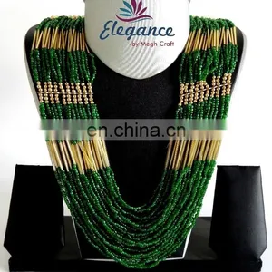 Wholesale Tribal Beaded Hand Made Jewellery-Indian Fashion Imitation Jewellery-Indian Party Wear Jewelry-woman Costume Jewelry thumbnail-1