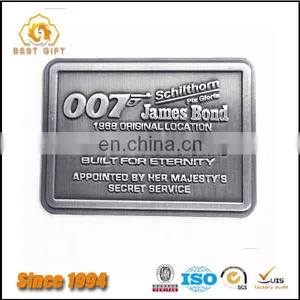 Wholesale Custom Cheap Hardware Handbag Accessories Decoration Embossed Metal Logo Plate thumbnail-5