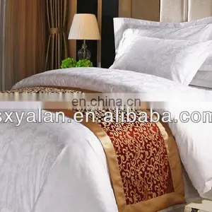 Hotel Bedding Sett/bedding Sheet/ White Cotton Jacqaurd Bedding Set thumbnail-4