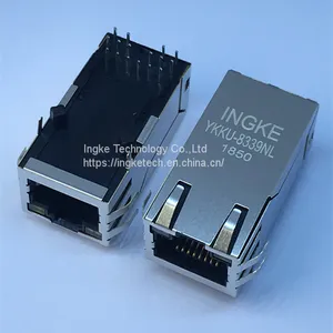 Ingke YKKU-8339NL 100% Cross 0826-1X1T-43-F 1 Port 1000 BASE-T Through Hole Tab Up Magnetics Rj45 Jacks thumbnail-1