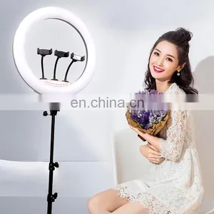 Dimmable 18'' LED Selfie Ring Light Photography Lighting 2.1M Tripod Stand Video Live LED Selfie Ring Lamp With Tripod thumbnail-3