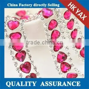 T0527 China Supplier Rhinestone Chain,YAX-M206 Rose Rhinestone Cup Chains ,rhinestone Cup Chain 1.5cm Wholesale 50 Yards thumbnail-1