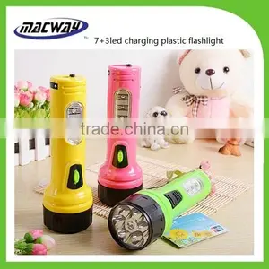 Indoor Cheap 6+3led Plastic Rechargeable Flashlight thumbnail-1