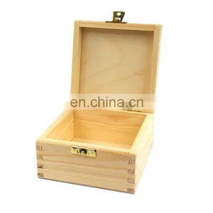 Wholesale Small Wooden Gift Jewelry Boxes With Lock Wood Sundries Storage Box Decoration thumbnail-5
