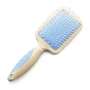 Private Label Hair Brush Eco-friendly Hair Brush Detangling Wheat Straw Paddle Hair Brush thumbnail-4