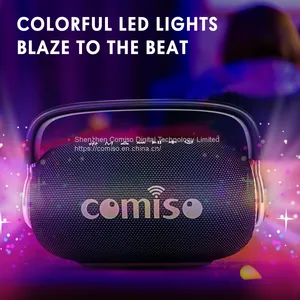 Bluetooth Speaker Portable Waterproof Wireless Boombox LED Light Deep Bass Superior Audio Stereo thumbnail-3