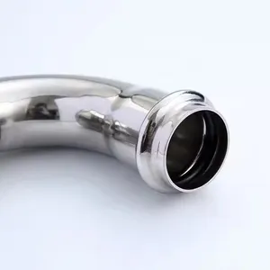 Stainless Steel SS Double Press Fittings 90 Degree Female Elbow for Heating and Cooling Water thumbnail-1