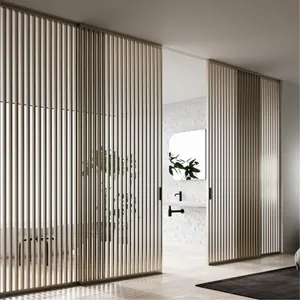 With OPK Sliding System Glass Door Partition for Bedroom Living Bathroom Room Star Hotel Villa Apartment Aluminum Slide Indoor thumbnail-1
