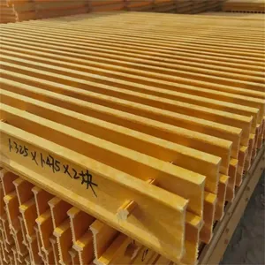 Wholesale Customized Polyester Grating Board, Marine Corrosion-resistant Fiberglass Grating Pedal, Yellow Green thumbnail-1