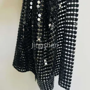 Gold Color Sequin Chain Mail Fabric Metal Mesh/flexible Metal Mesh Fabric thumbnail-3