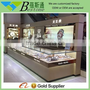 Boutique Wood Glass Lcd Watch Display Showcase Furniture for Retail Store thumbnail-1