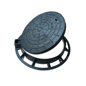 EN124 D400 E600 Heavy Duty Black Manhole Cover Ductile Cast Iron Customized Size Model 13 Parking Safety Road Facilities thumbnail-2