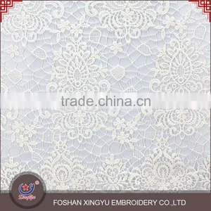 Top Quantity New Product Computerized White Embroidered Fabric With Cutwork Embroidery thumbnail-1